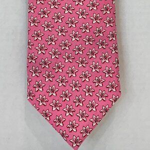 Vineyard Vines Mens Silk Pink Floral Tie 143rd Kentucky Derby